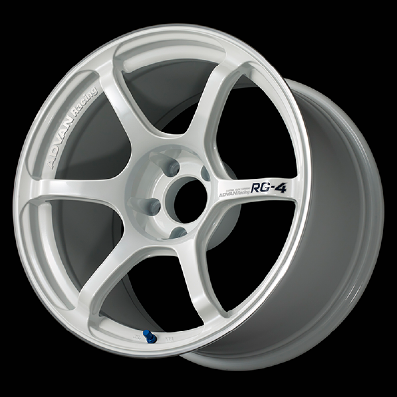 Advan RG-4 17x9.0 / +63 Offset / 5x114.3 / 73mm Bore / Racing White Metallic and Ring YA47I63EWMR