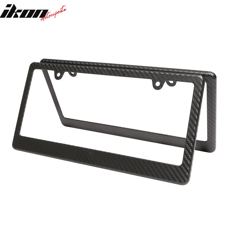 Universal 2PCS License Plate Frame Holder Bracket PP Carbon Texture