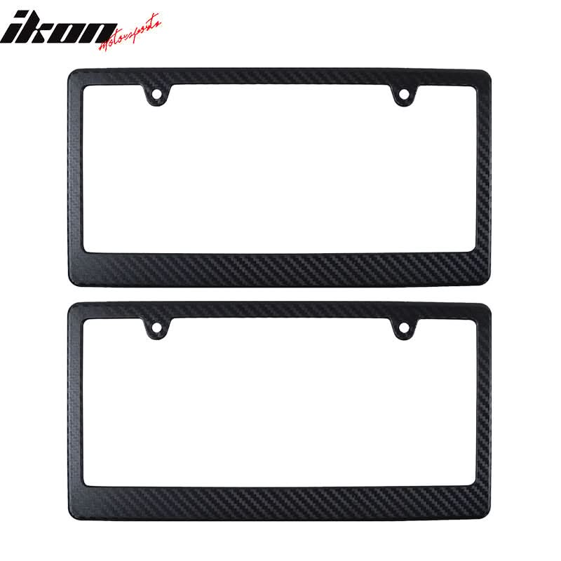 Universal 2PCS License Plate Frame Holder Bracket PP Carbon Texture