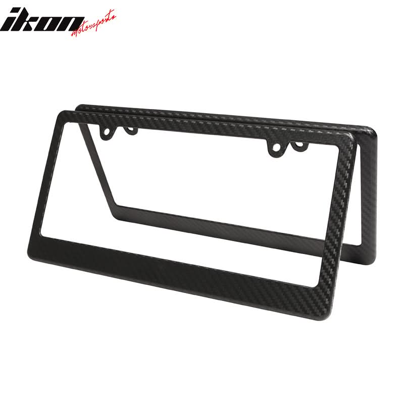 Universal 2PCS License Plate Frame Holder Bracket PP Carbon Texture