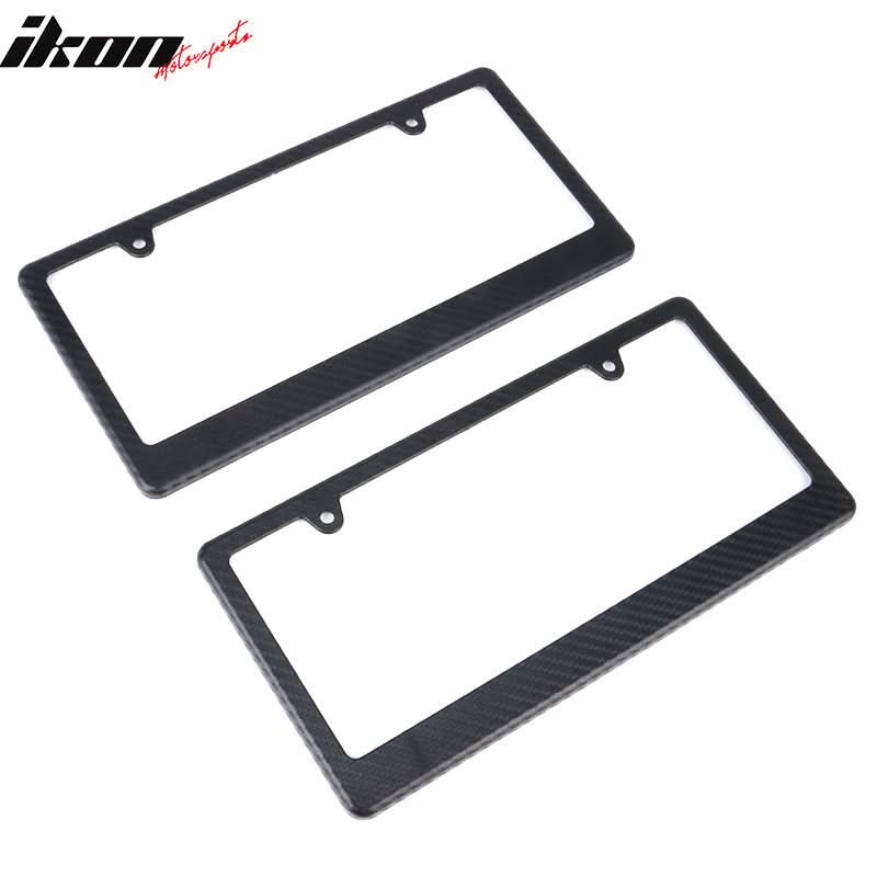 Universal 2PCS License Plate Frame Holder Bracket PP Carbon Texture
