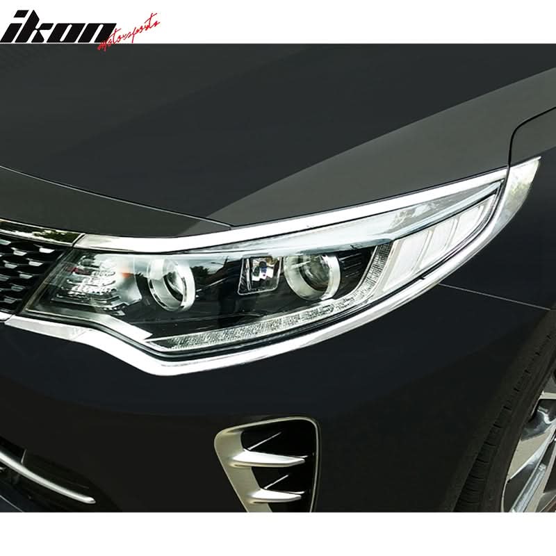2016-2017 Kia Optima 2PCS Headlight Bezels Cover Trims Chrome ABS