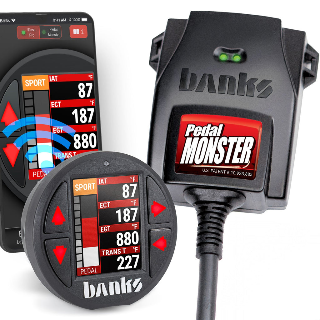 Banks Power Pedal Monster Kit Yazaki 090 II Sealed Series 6-Way CONFIG 1 PM-12 With iDash Pro 64347-P