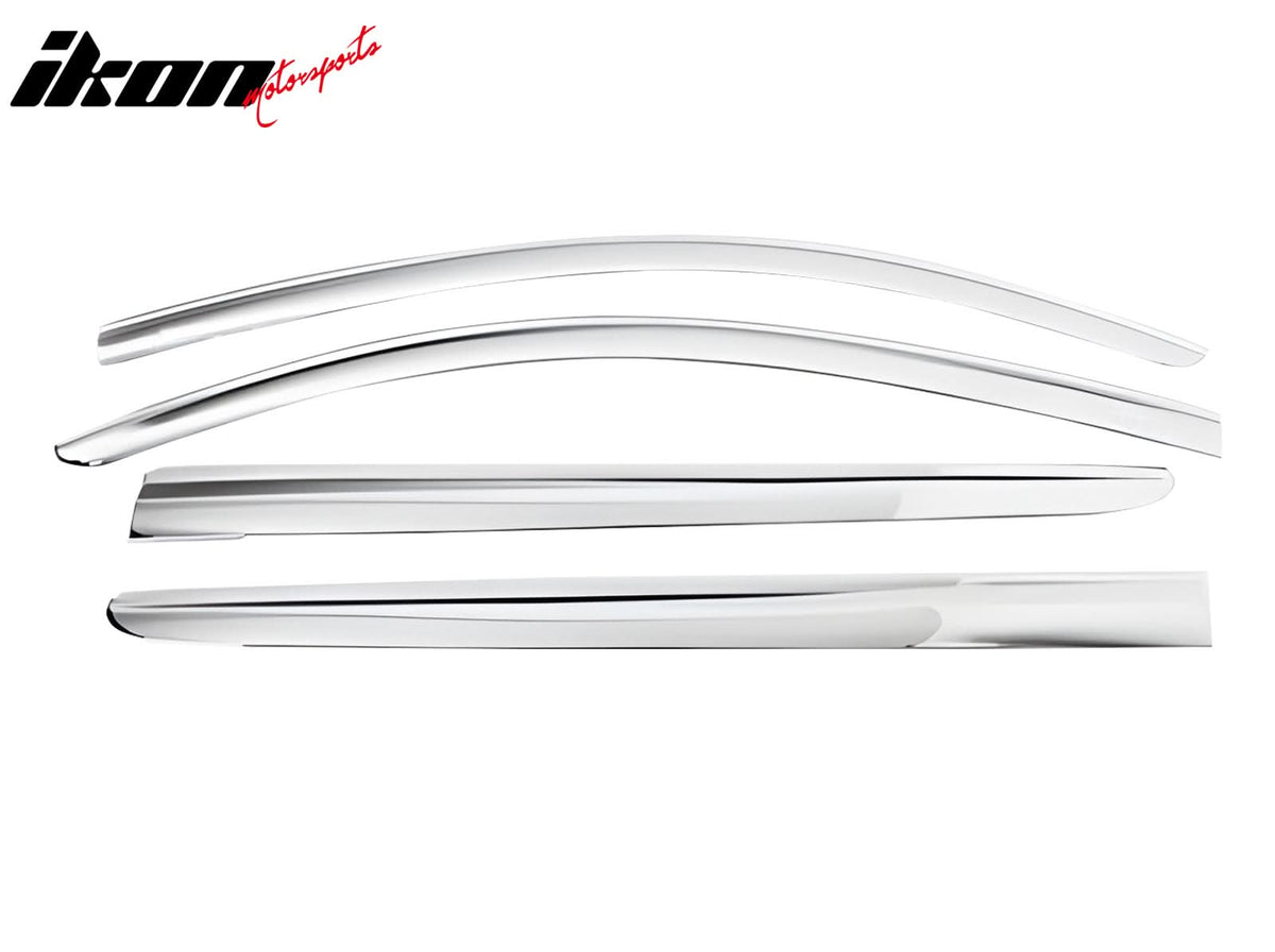 2015-2020 Chevrolet Tahoe Chrome Window Visors Tape On Deflectors 4PCS