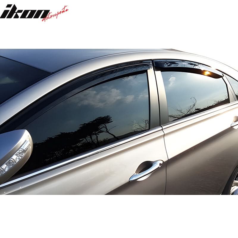 2011-2014 Hyundai Sonata Dark Smoke Window Visors Rain Sun Guard ABS