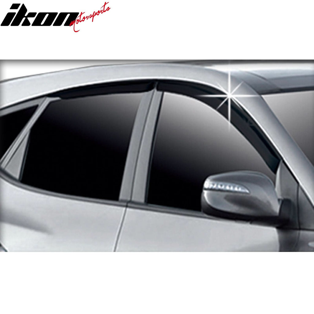 2010-2015 Hyundai Tucson Tape-On Dark Smoke 4PCS Window Visors ABS