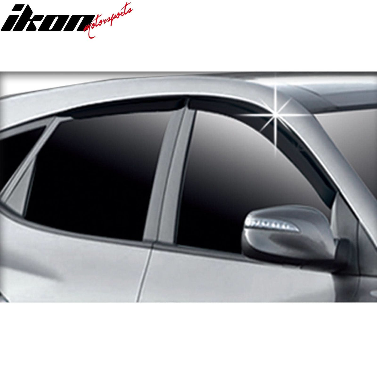 2010-2015 Hyundai Tucson Tape-On Dark Smoke 4PCS Window Visors ABS
