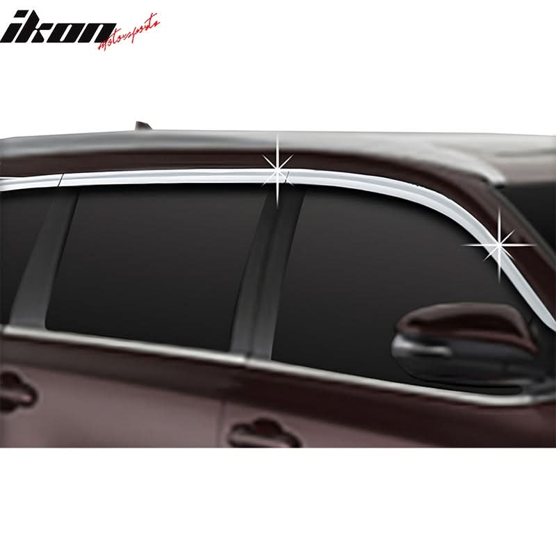 2014-2019 Toyota Highlander Chrome Window Visors Rain Sun Guard ABS