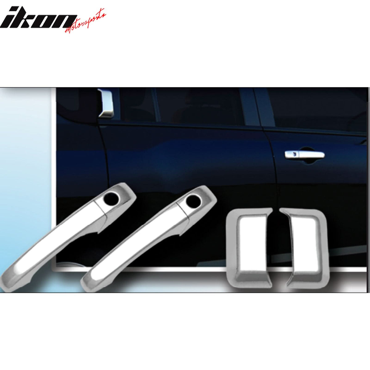 2007-2016 Jeep Compass 6PCS Chrome Door Handle Cover W/1-Keyhole ABS