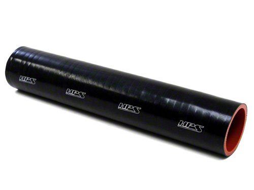 HPS 2-3/8" ID, 1 Foot Length, Silicone Straight Coupler Tube Hose, High Temp 4-ply Reinforced, Black, 60mm ID