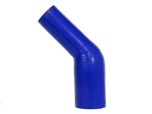 HPS 2" - 2-1/2" ID, Silicone 45 Degree Elbow Reducer Coupler Hose, High Temp 4-ply Reinforced, Blue, 51mm - 63mm ID