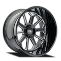 Cali Off-Road 9117 Auburn 24x14 / 6x139.7 BP / -76mm Offset / 106mm Hub Gloss Black Milled Wheel 9117-24483BM