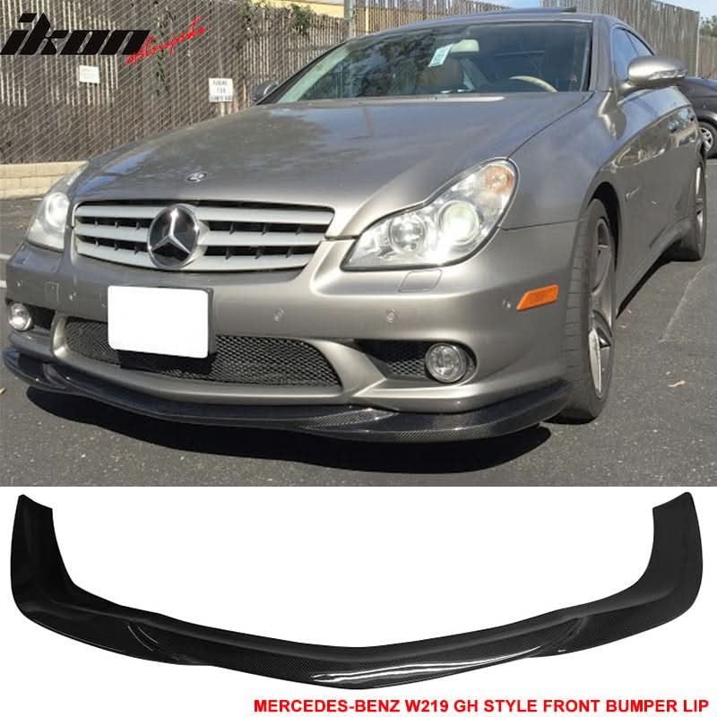 2006-2010 Benz W219 CLS55 GH Style Front Bumper Lip Carbon Fiber