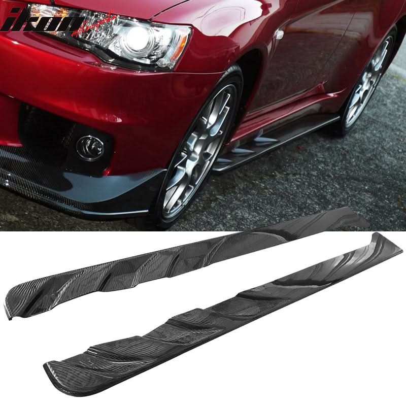 2008-2016 Mitsubishi Lancer EVO X Jun Style Side Skirts Carbon Fiber