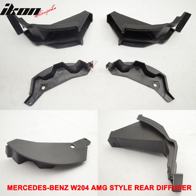 Fits 12-14 Benz W204 C-Class CF Rear Diffuser + C63 Exhaust Tips