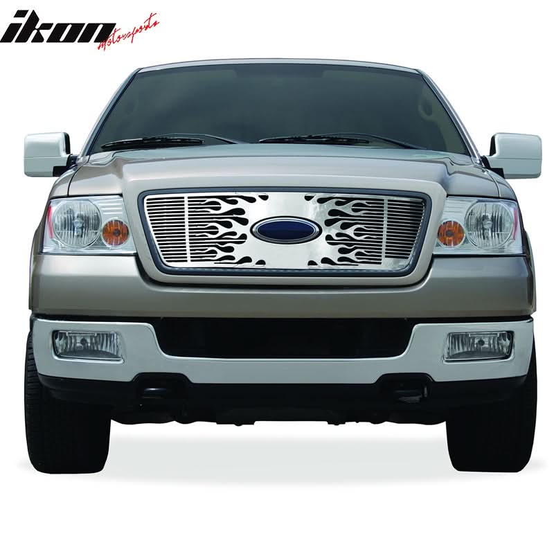 2004-2005 Ford F-150 HoneyComb Style Polished Silver Front Grile