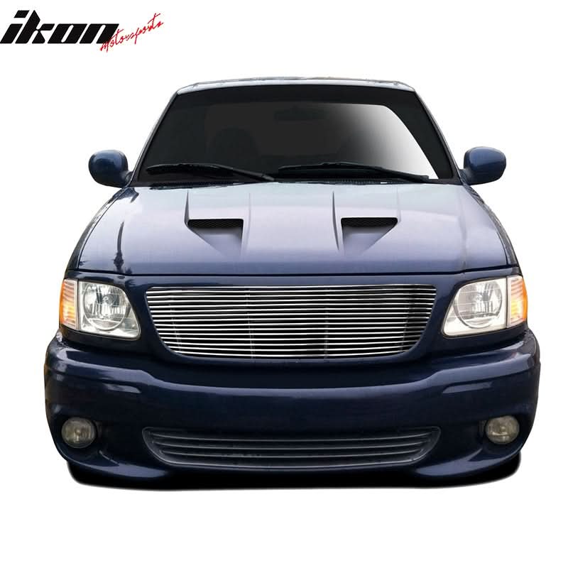 1997-1998 Ford F-150 Horizontal Cutout Style Silver Front Grile Insert