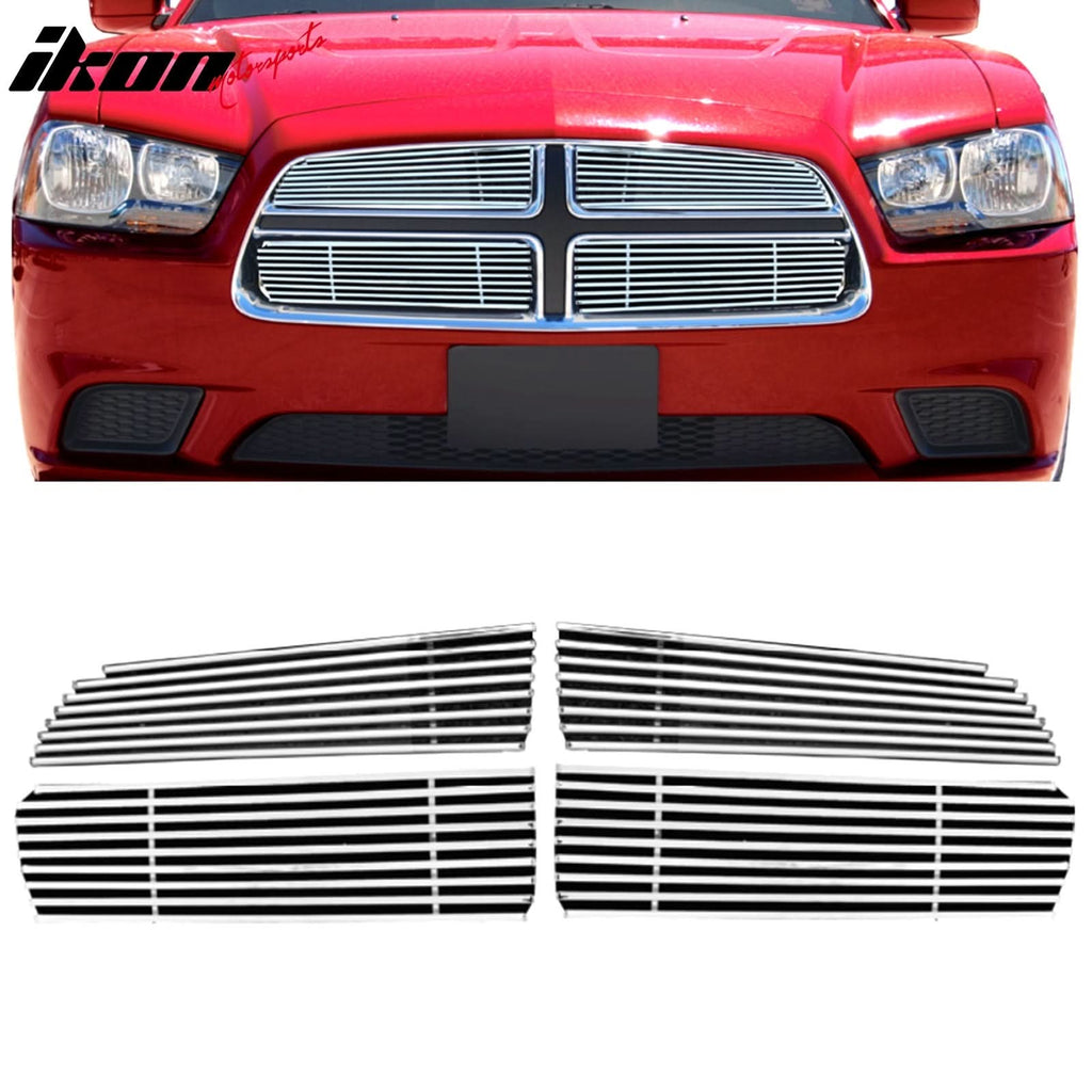 2011-2013 Dodge Charger Base Model Chrome Front Grille Stainless Steel