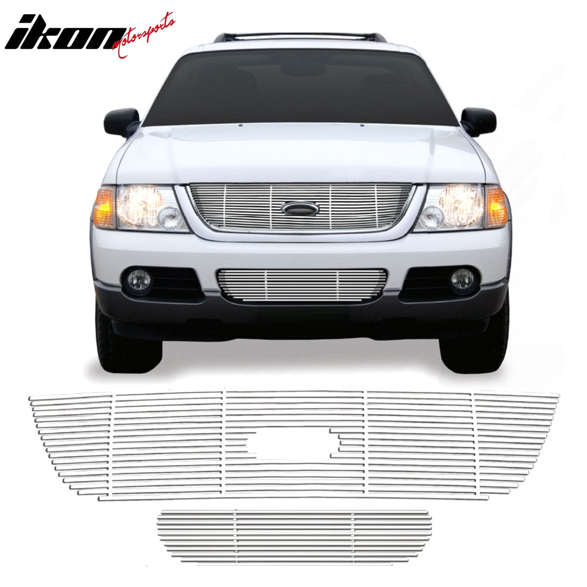 2002-2005 Ford Explorer Billet Style Bumper Upper Lower Insert Grille