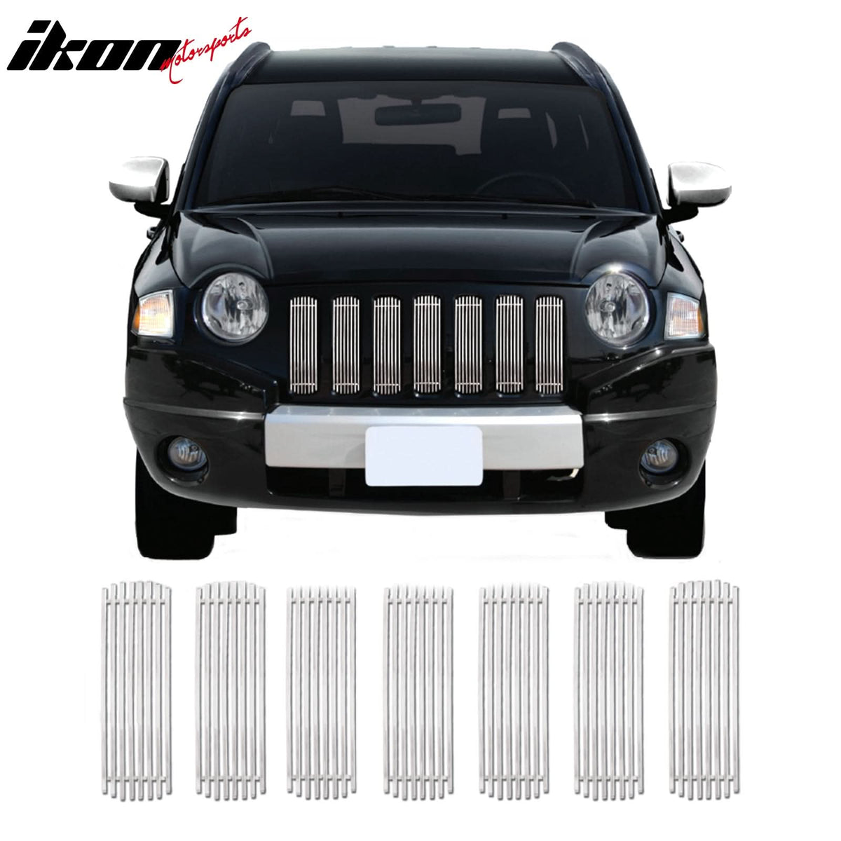2007-2010 Jeep Compass Billet Style Upper Grill Insert Stainless Steel