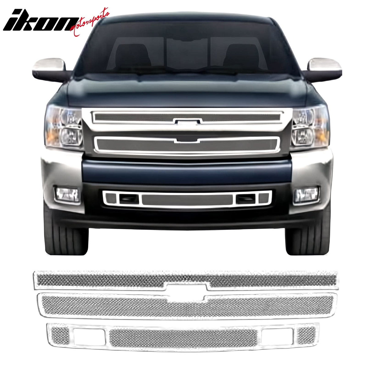2007-2013 Chevy Silverado 1500 Mesh Lower Grill Insert Stainless Steel