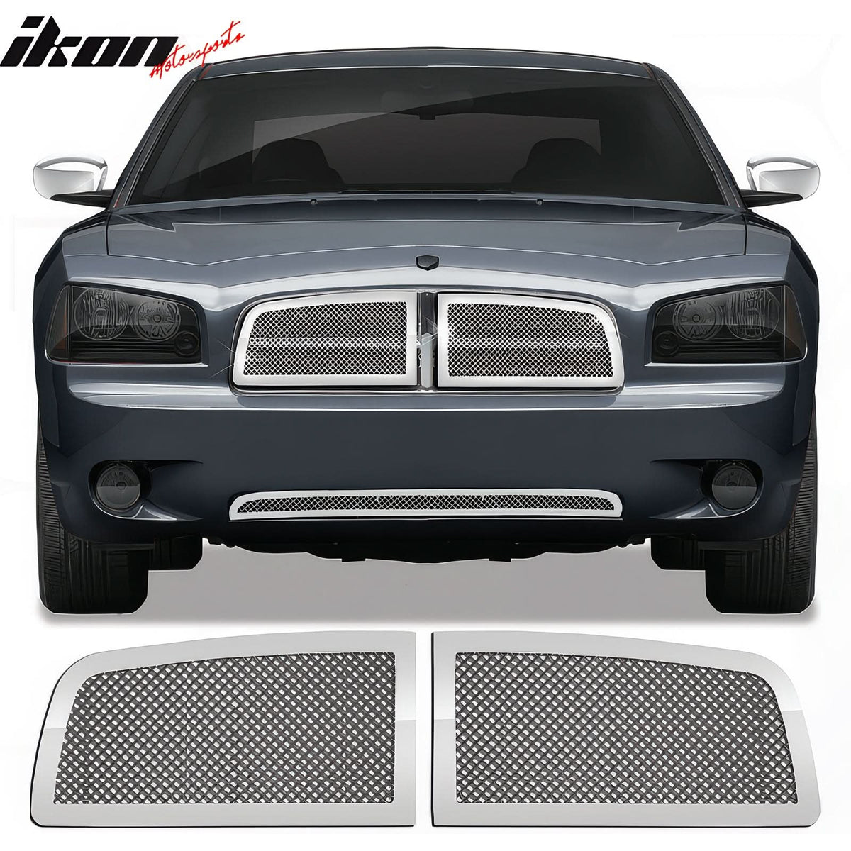 2006-2010 Dodge Charger Mesh Style Chrome Front Grille Stainless Steel