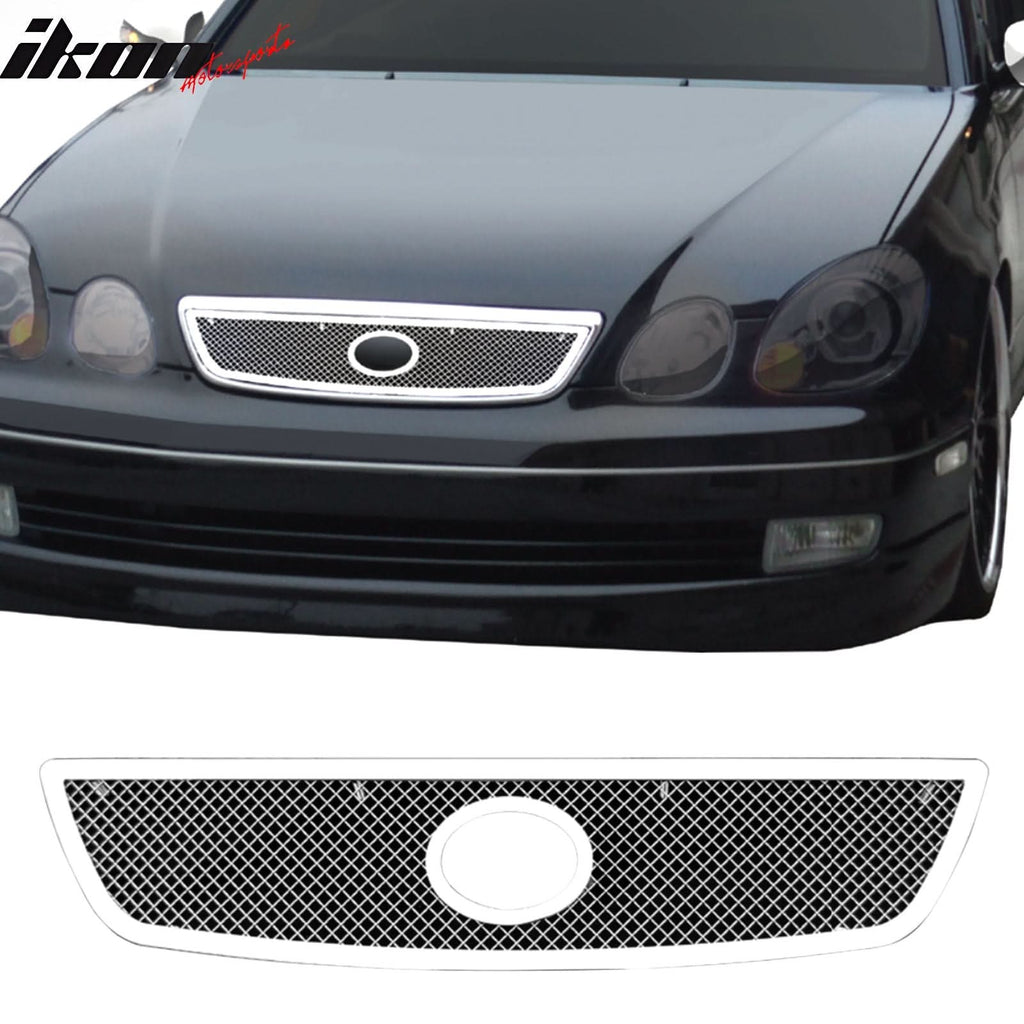1998-2000 Lexus GS300 Mesh Style Chrome Front Grille Stainless Steel