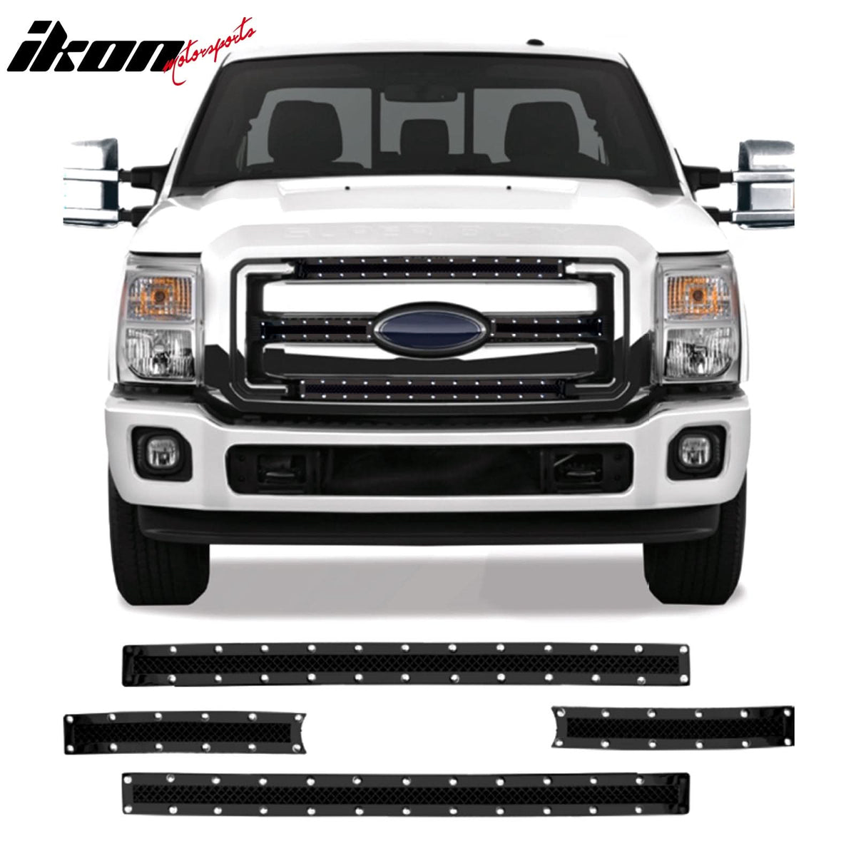 2011-2013 Ford F250 Super Duty Mesh Style Bumper Upper Grille Inserts