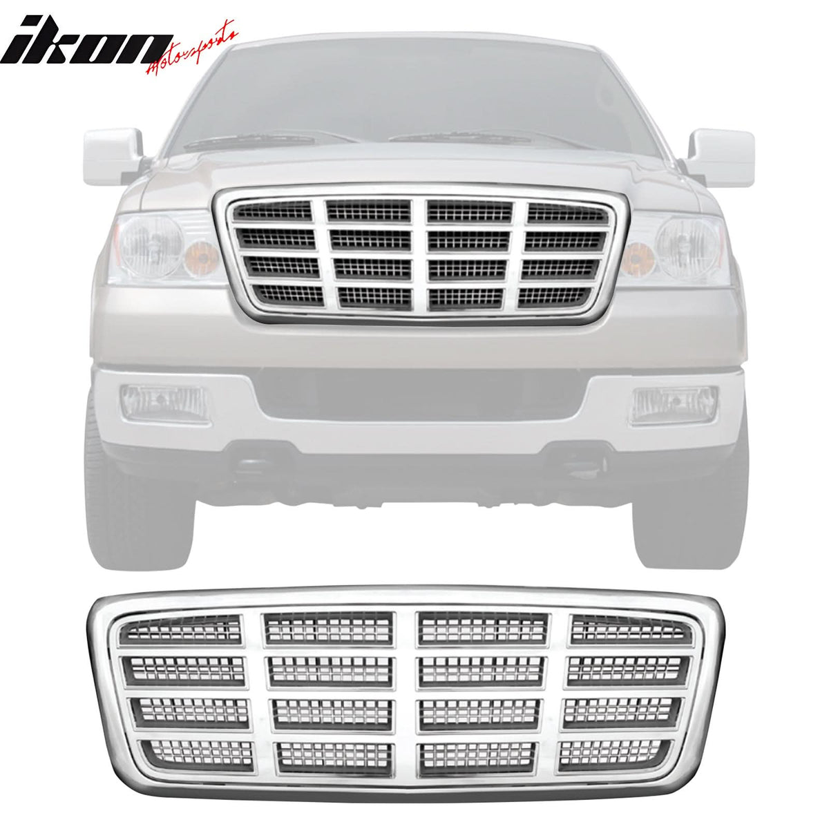 2004-2008 Ford F-150/Cadillac Escalade Mesh Chrome Front Grille ABS