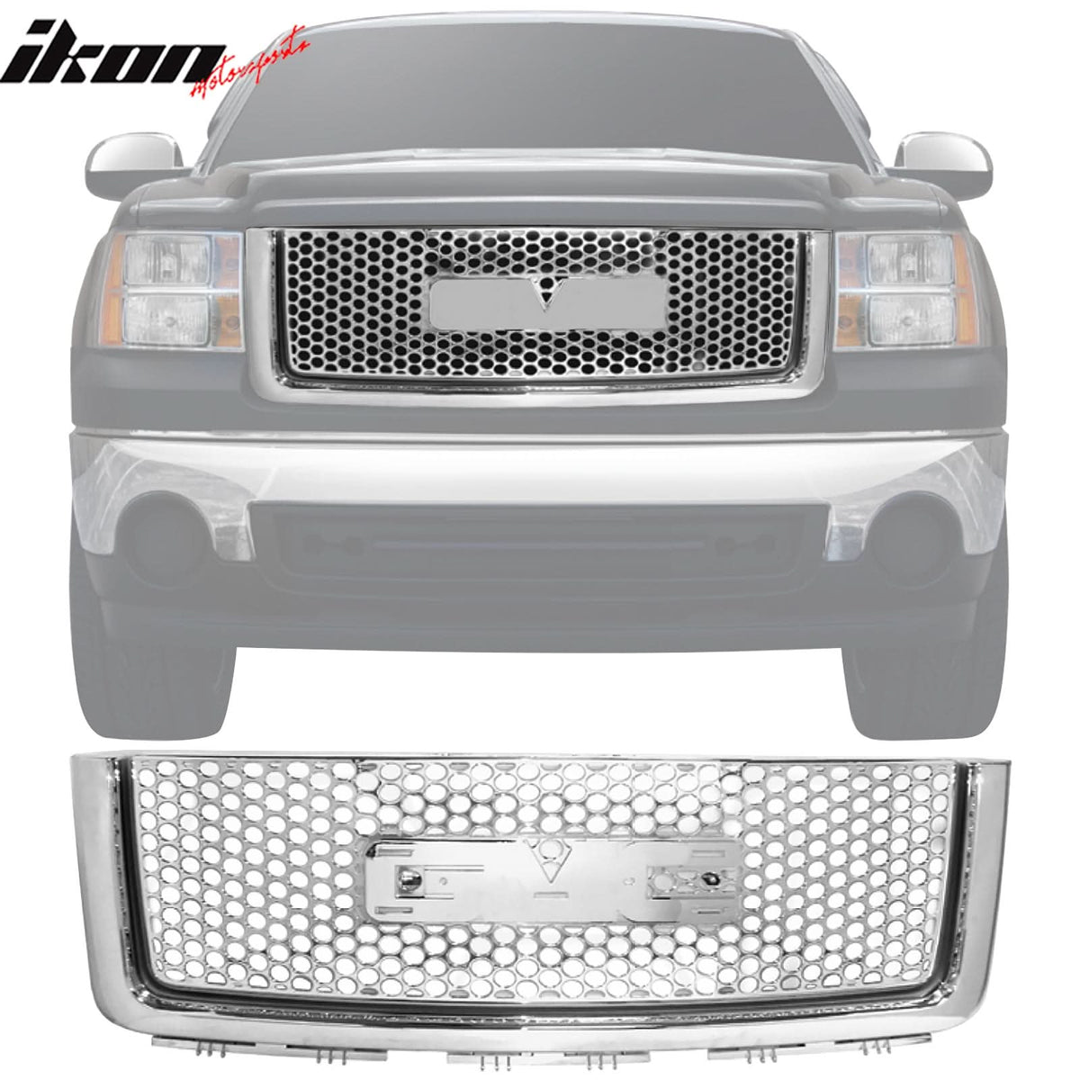 2007-2013 GMC Sierra 1500 2500 3500 HD Denali Chrome Front Grille ABS