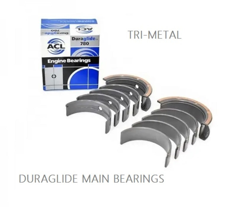 ACL 1967-1998 Chevy V8 267/305/327/350 .60mm Trimetal Oversized Main Bearing Set 5M909P-60