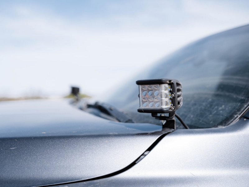 Cali Raised LED Cali Raised 2016-2023 Toyota Tacoma Low Profile Ditch Light Brackets Kit - Blue Backlight - Tall CR2852