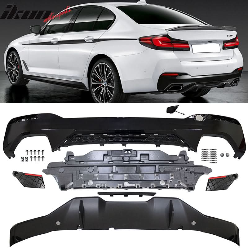 Fits 2021-2023 G30 G31 MP Type 2 Rear Diffuser+Front Bumper Lip+Side S