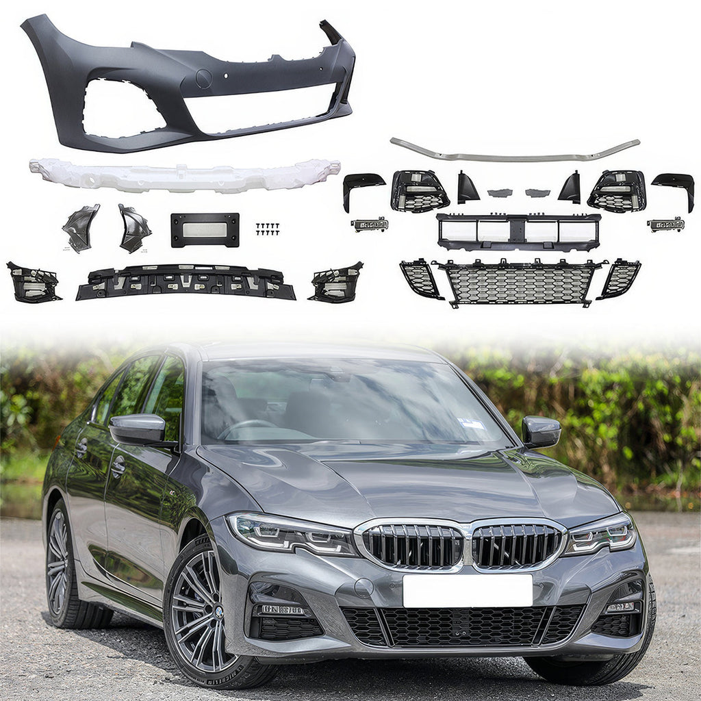 2019-2022 BMW 3 Series G20 Sedan M-Tech Style Black Front Bumper Cover