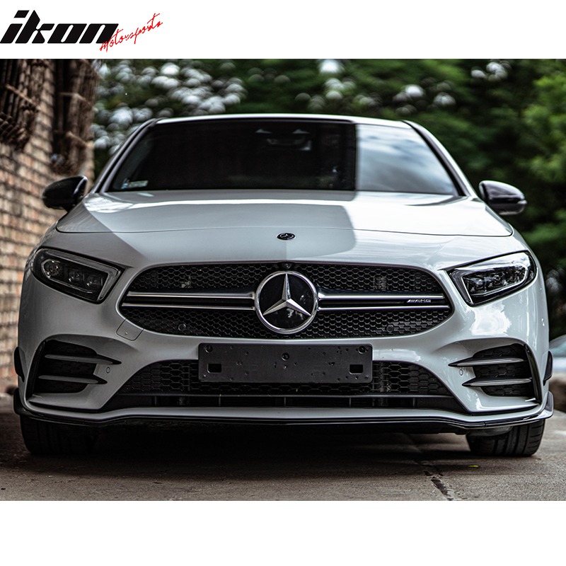 2020-2022 Benz W177 A35 AMG Front Bumper Lip with Chrome Moulding PP