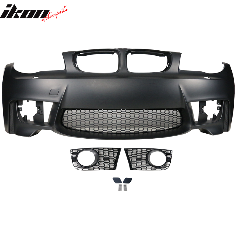 2007-2013 BMW 1 Series E82 1M Style Black Front Bumper Conversion PP