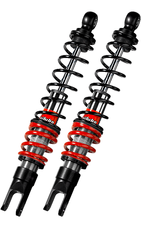 Bitubo Suspension Bitubo YGB0 Twinshocks Rear Adjustable: Spring Preload, Red And Black Springs SC172YGB01