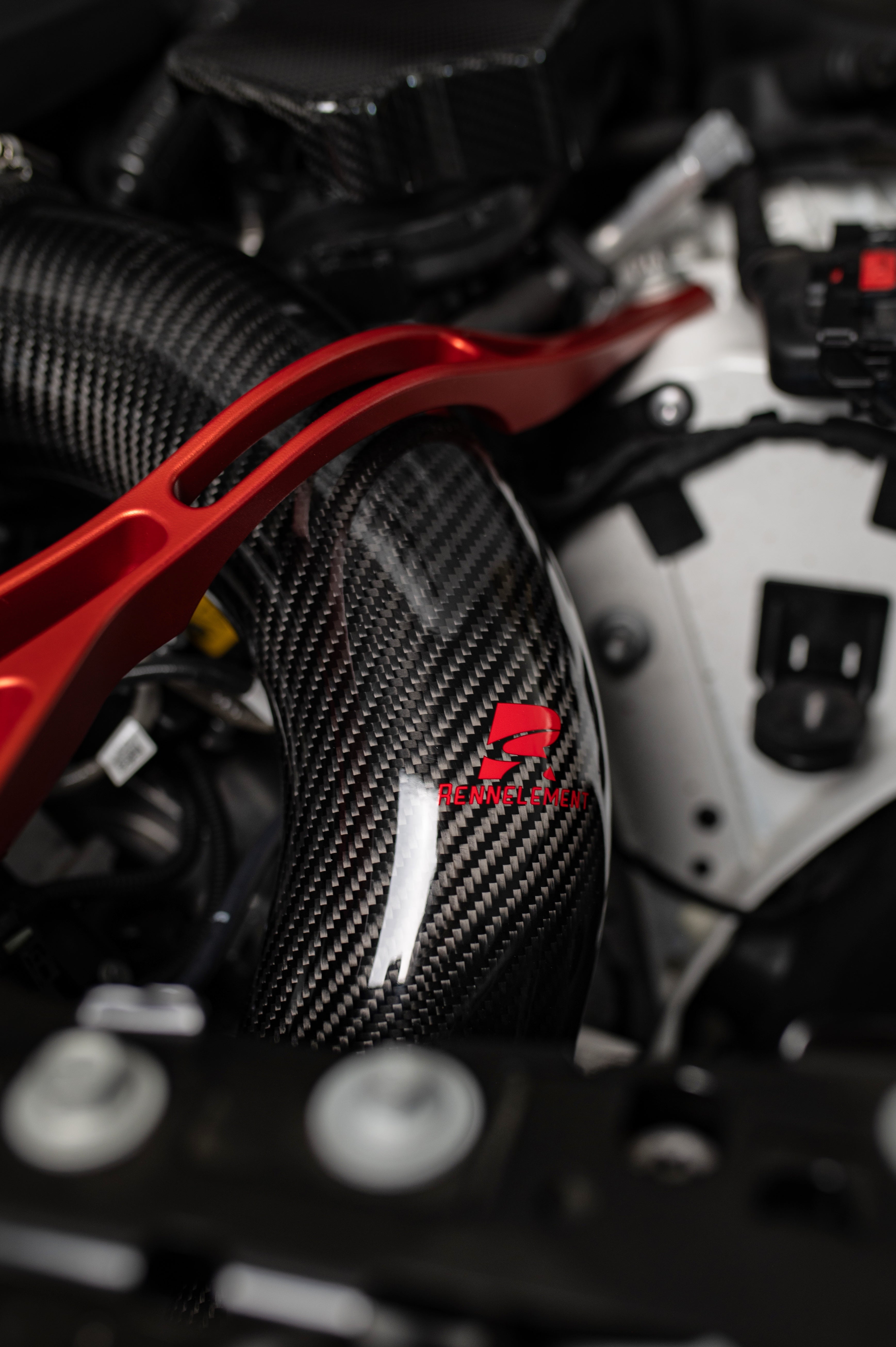 RENNELEMENT G90/G99 M5 3.5” Dry Carbon Fiber Front Mount Intake System