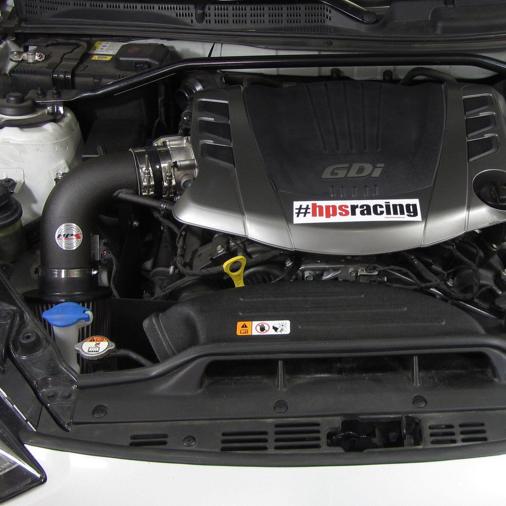 HPS Shortram Air Intake Kit 2013-2015 Hyundai Genesis Coupe 3.8L V6, Includes Heat Shield, Blue