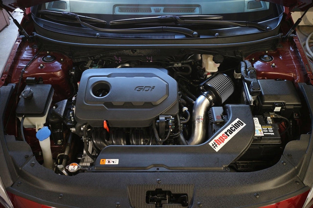 HPS Shortram Air Intake Kit 2016-2018 Kia Optima 2.4L Non Turbo, Includes Heat Shield, Blue