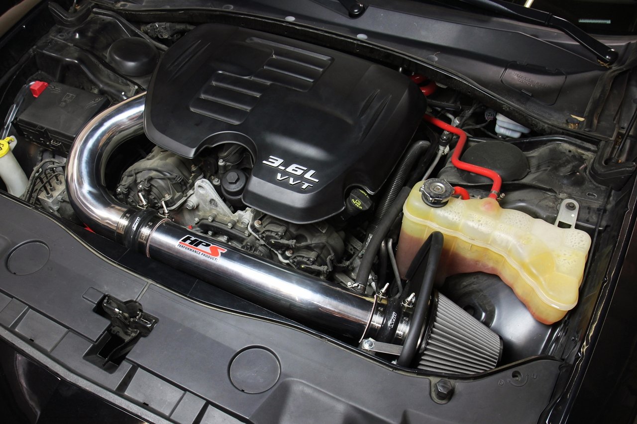 HPS Shortram Air Intake Kit 2011-2018 Dodge Charger 3.6L V6, Includes Heat Shield, Blue