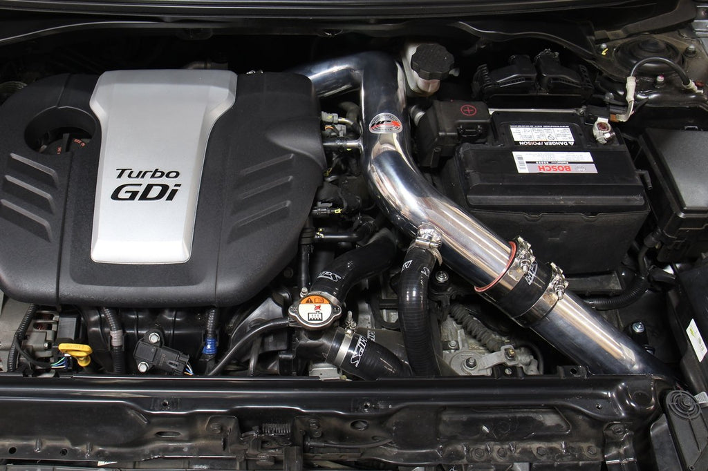 HPS Cold Air Intake Kit 2013-2017 Hyundai Veloster 1.6L Turbo, Converts to Shortram, Polish