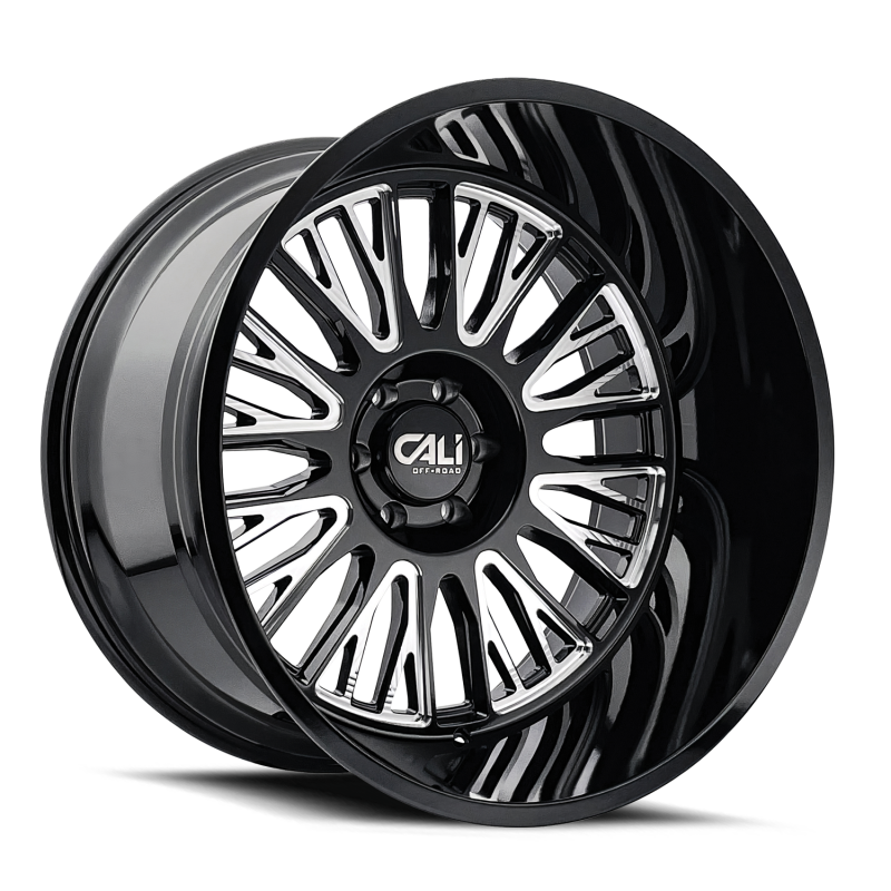 Cali Off-Road 9116 Vertex 20x10 / 6x139.7 BP / -25mm Offset / 106mm Hub Gloss Black Milled Wheel 9116-2183BM