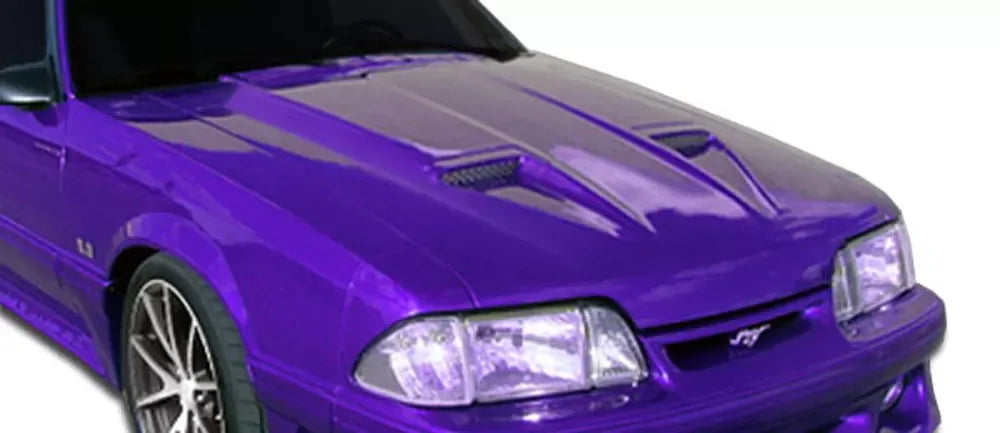 Duraflex Mach 1 Hood Compatible With 1987-1993 Ford Mustang - 1 Piece