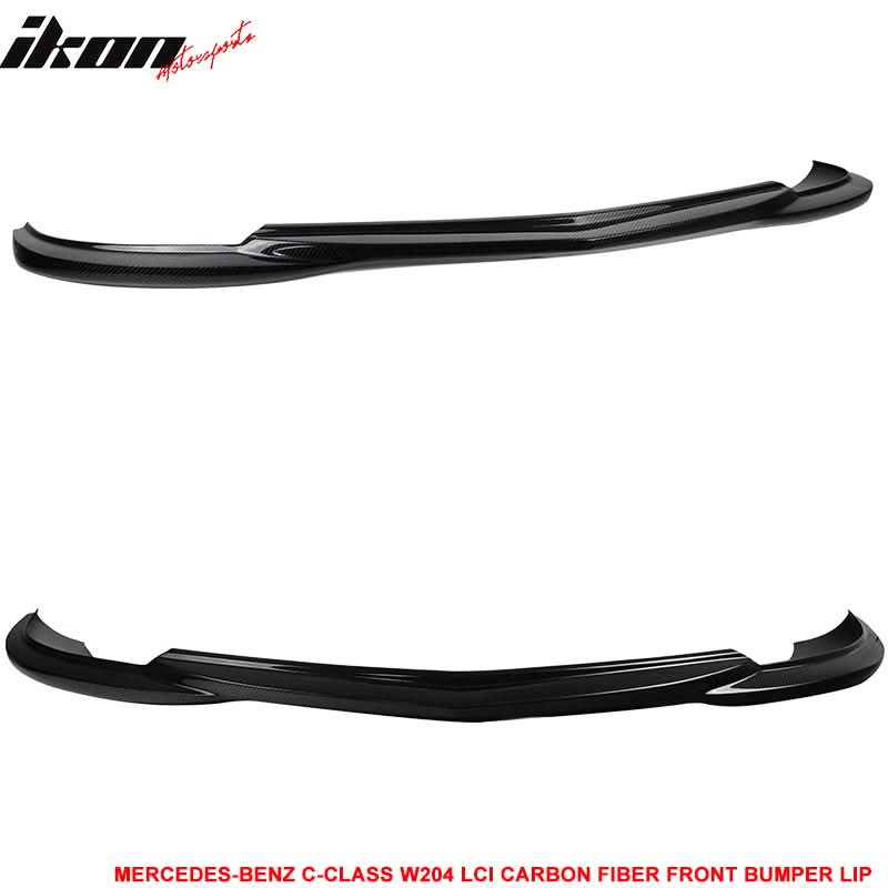 2012-2014 Benz C Class W204 LCI Front Bumper Lip Carbon Fiber