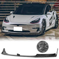 2017-2023 Tesla Model 3 V Front Bumper Lip 3PC - Forged Carbon Fiber