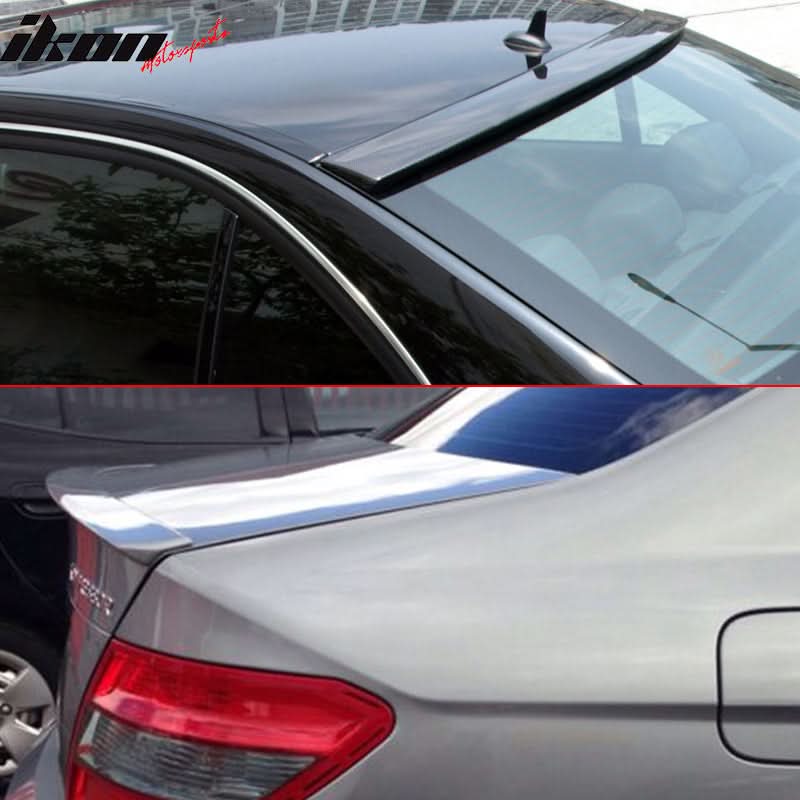 2008-2014 Benz W204 #040 Black AMG Style Trunk & OE Roof Spoiler ABS