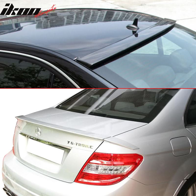 Fits 08-14 Benz W204 Trunk Spoiler & Roof Wing #040 Black