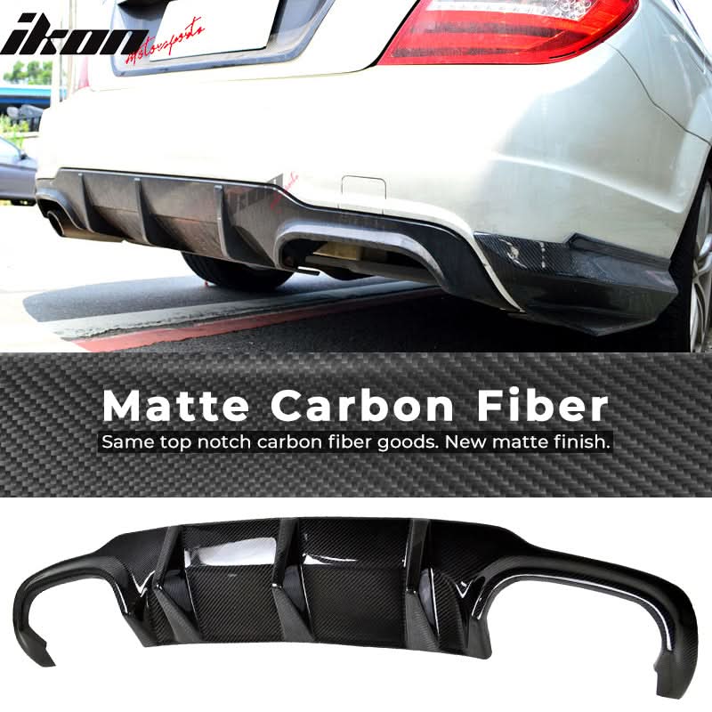 2012-2014 Benz C-Class W204 LCI Rear Lip Diffuser Carbon Fiber