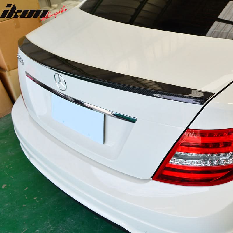 2008-2014 Benz C-Class W204 Sedan IKON Style Carbon CF Trunk Spoiler